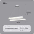 Axyaa Black Ring LED Pendant Lamp for Living Room, Bedroom, Kitchen - Modern Minimalist Chandelier