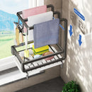 Axyaa Kitchen Dishcloth Holder Drying Hanger with Drain Pan - Sink Rack