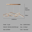 Axyaa Rose Gold LED Chandeliers Circle Rings Hanging Lights Fixtures