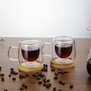 Axyaa Double-Walled Glass Coffee Cups Set for Christmas Gathering