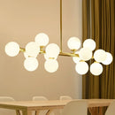 Axyaa Modern Gold Black Glass Chandelier for Living Dine Room