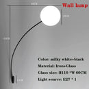Axyaa Curved Iron Wall Lamp with White Glass Ball - Home Decoration Lighting