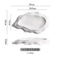 Axyaa Ceramic Oyster Pasta Plate - Irregular Design, White, Household Dinner Plate