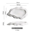 Axyaa White Imitation Oyster Ceramic Pasta Plate Irregular Dinner Tableware