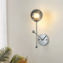 Axyaa Clear Smoke Gray Glass Wall Light for Bedroom Lamps Chrome Metal Honeycomb Ball