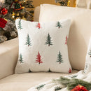 Axyaa Christmas Tree Embroidery Rabbit Fur Plush Pillowcase for Festive Decor