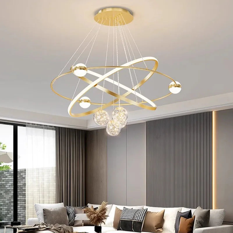 Axyaa Modern LED Chandeliers for Living Room - Indoor Hanging Light for Dining Room