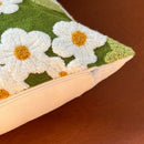 Axyaa Mini Flora Daisy Embroidery Cushion Cover - Decorative Pillow Case