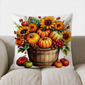 Axyaa Halloween Witch Hat & Pumpkin Decor Pillow Cover for Sofa, Bedroom, Car