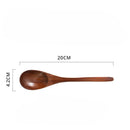 Axyaa Wooden Rice Spoon with Long Handle for Noodles, Soup, and Daily Use