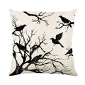 Axyaa Black Crow Pillow Case 45x45 Decorative Cushion Cover - Horror Atmosphere