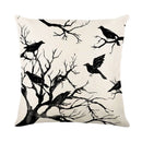 Axyaa Black Crow Pillow Case 45x45 Decorative Cushion Cover - Horror Atmosphere