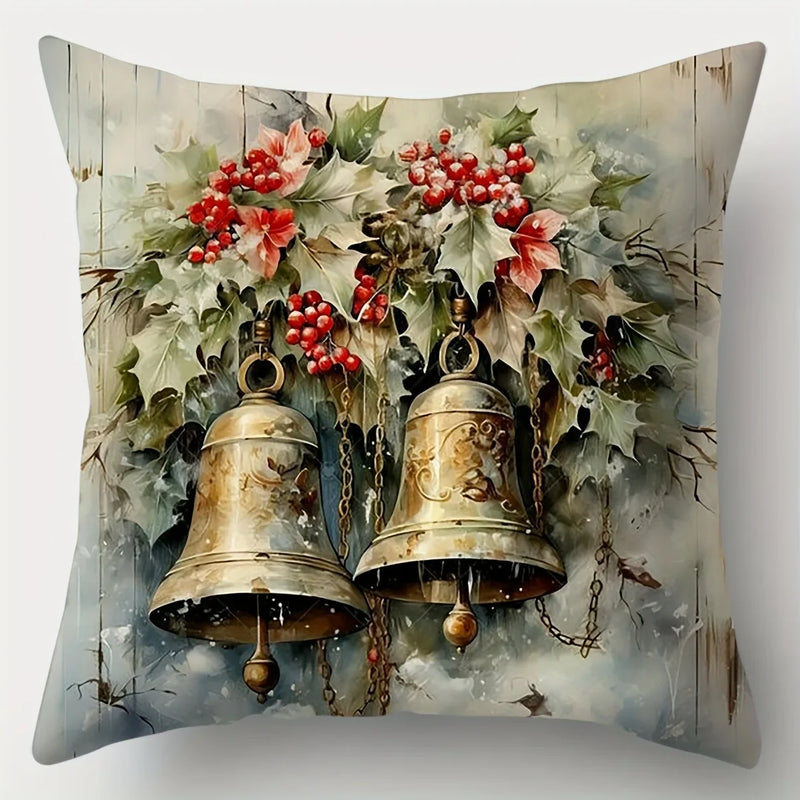 Axyaa Christmas Retro Country Pillowcase Set, Festive Room Decor Pillow Cover