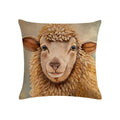 Axyaa Cotton Linen Cushion Cover Sheep Cow Home Decor Throw Pillowcase