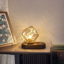 Axyaa Minimalist Ice Cube Glass LED Table Lamp for Living Room Bedroom Desk