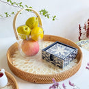 Axyaa Rattan Tray Storage Baskets - Korean Style Shell Decor Crafts for Home