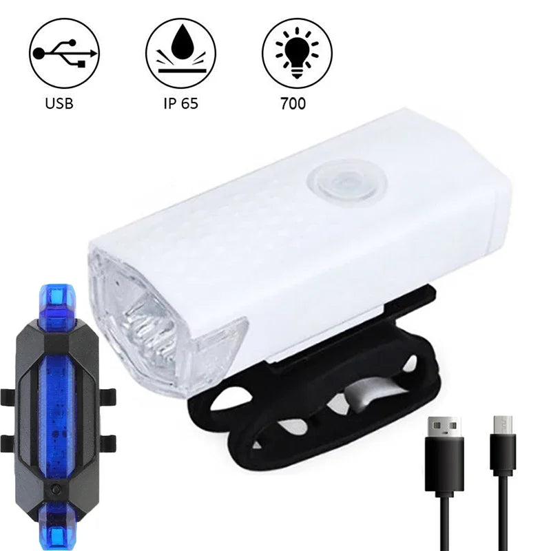 Axyaa Bike Light Set: USB Rechargeable Headlights & Taillights for Riding Safety
