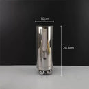 Axyaa Silver Geometric Ball Glass Vase - Abstract Cylinder Home Décor Accessory