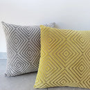 Axyaa Geometric Chenille Flocking Pillow Cover - Grey/Yellow/Red/Purple - 45x45cm/30x50cm