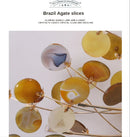 Axyaa Natural Jade Agate Leaf Ceiling Chandelier for Modern Living Room Decor
