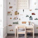 Nordic Cute Cars Animal Truck Wall Stickers by Axyaa - Kids Room Playful Decals