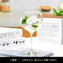 Axyaa Large Crystal Glass Hand-Painted Floral Goblet Red Wine Glass - Chinese Antique Style