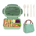 Axyaa 3-Compartment Lunch Box with Utensils, Leak-Proof & Durable Plastic Containers