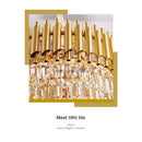 Axyaa Gold Crystal LED Pendant Light - Modern Luxury Suspension Lamp