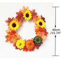 Axyaa Fall Wreath with Pumpkin, Pine Cones, Berries, Maple Garland - Thanksgiving Decor