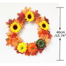 Axyaa Fall Wreath with Pumpkin, Pine Cones, Berries, Maple Garland - Thanksgiving Decor