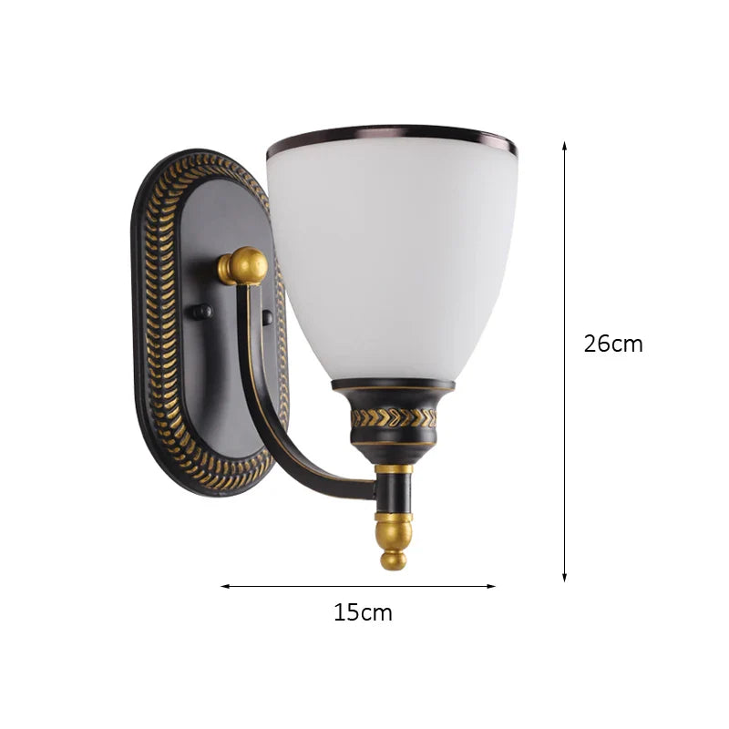 Axyaa Retro Glass Wall Lamp for Bedroom, Living Room, Bathroom, and More