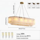 Axyaa Nordic Marble Pendant Lights: Dimmable Alabaster Chandelier for Living Room, Dining Room