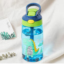 Axyaa Dinosaur Kids Water Bottle - Leakproof Straw Cup - 480ml