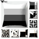 Axyaa Black White Modern Cushion Cover 45x45cm Polyester Decorative Pillow Case