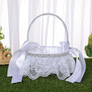 Axyaa Lace Decor Bridesmaid Flower Girl Baskets Rustic Wedding Ceremony Decor