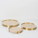 Axya Marble Tray with Metal Frame: Wabi-Sabi Home Decor & Tabletop Display