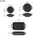 Axyaa Black Ceramic Steak Plate Double Ear Salad Dessert Bread Molecular Cuisine Dishes