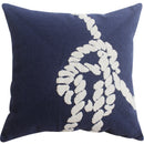 Axyaa Navy Starfish Shell Embroidered Cotton Pillow Cover 45x45cm