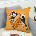 Axyaa Shiba Inu Cushion Cover 45x45cm for Bed or Chair Decor