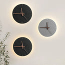 Axyaa Black Stone Wall Clocks LED Wall Lamps for Home Lighting