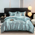Axyaa High-Count Silky AB Jacquard European Four-Piece Bed Sheet