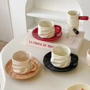 Axyaa High-grade European Style Espresso Coffee Cup Set with Colored Glaze Ceramic
