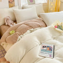 Axyaa Milk Velvet Winter Queen Duvet Cover Set, Soft & Cozy Coral Fleece Quilt