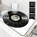 Axyaa Black Drying Mat: Non-Slip Absorbent Kitchen Counter Mat for Tableware