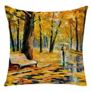 Axyaa Retro Landscape Oil Painting Linen Pillowcase 45*45cm for Living Room Sofa