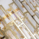 Axyaa Gold Steel Crystal LED Pendant Chandelier