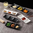 Axyaa Matte Ceramic Seasoning Dish 3 Grids Sushi Plate Molecular Cuisine Tableware