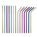 Axyaa Stainless Steel Drinking Straws Set with Cleaning Brush