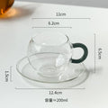 Axyaa High Temp Glass Coffee Cup & Saucer Set - 200ML