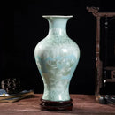 Axyaa Crystal Glazed Ceramic Vase for Home Decor - Living Room, Study, or Entryway
